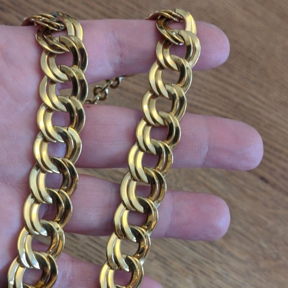 Vintage MONET double link necklace - Picture 4 of 4